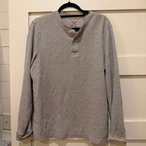 Faded Glory Light Gray Long Sleeve Henley